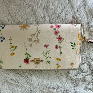 Coach Cream Wallet with Floral Design